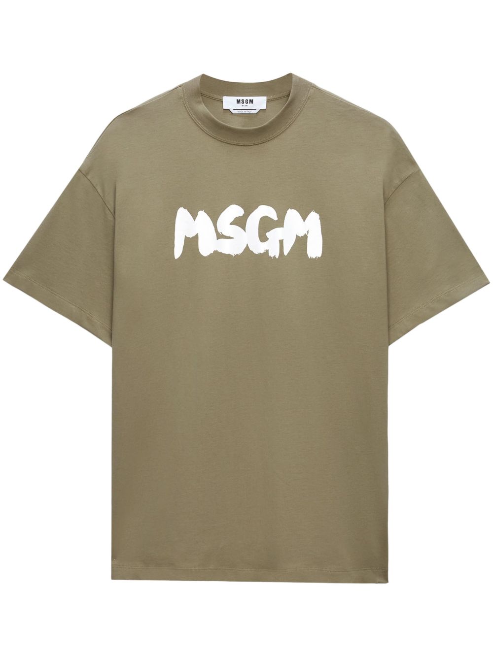 MSGM 拉绒logo T恤 - 绿色
