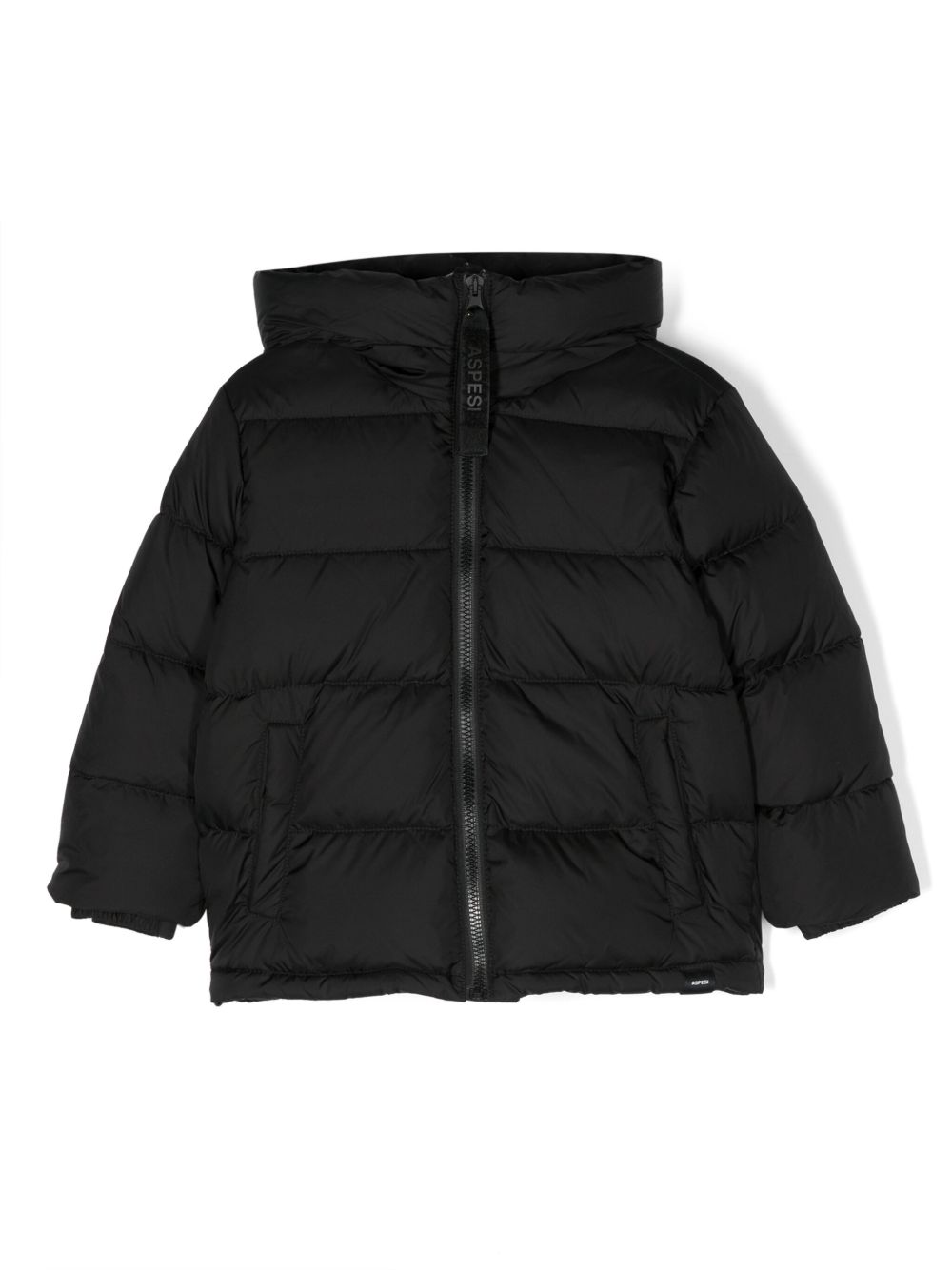 Aspesi Kids zip-up hooded padded coat - 黑色