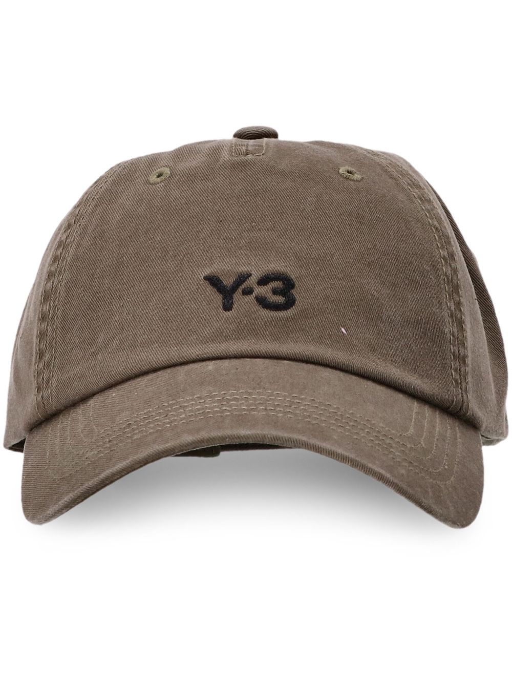 Y-3 logo刺绣棒球帽 - 褐色