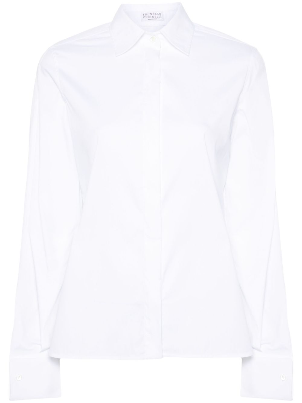 Brunello Cucinelli Monili 珠饰细节衬衫 - 白色