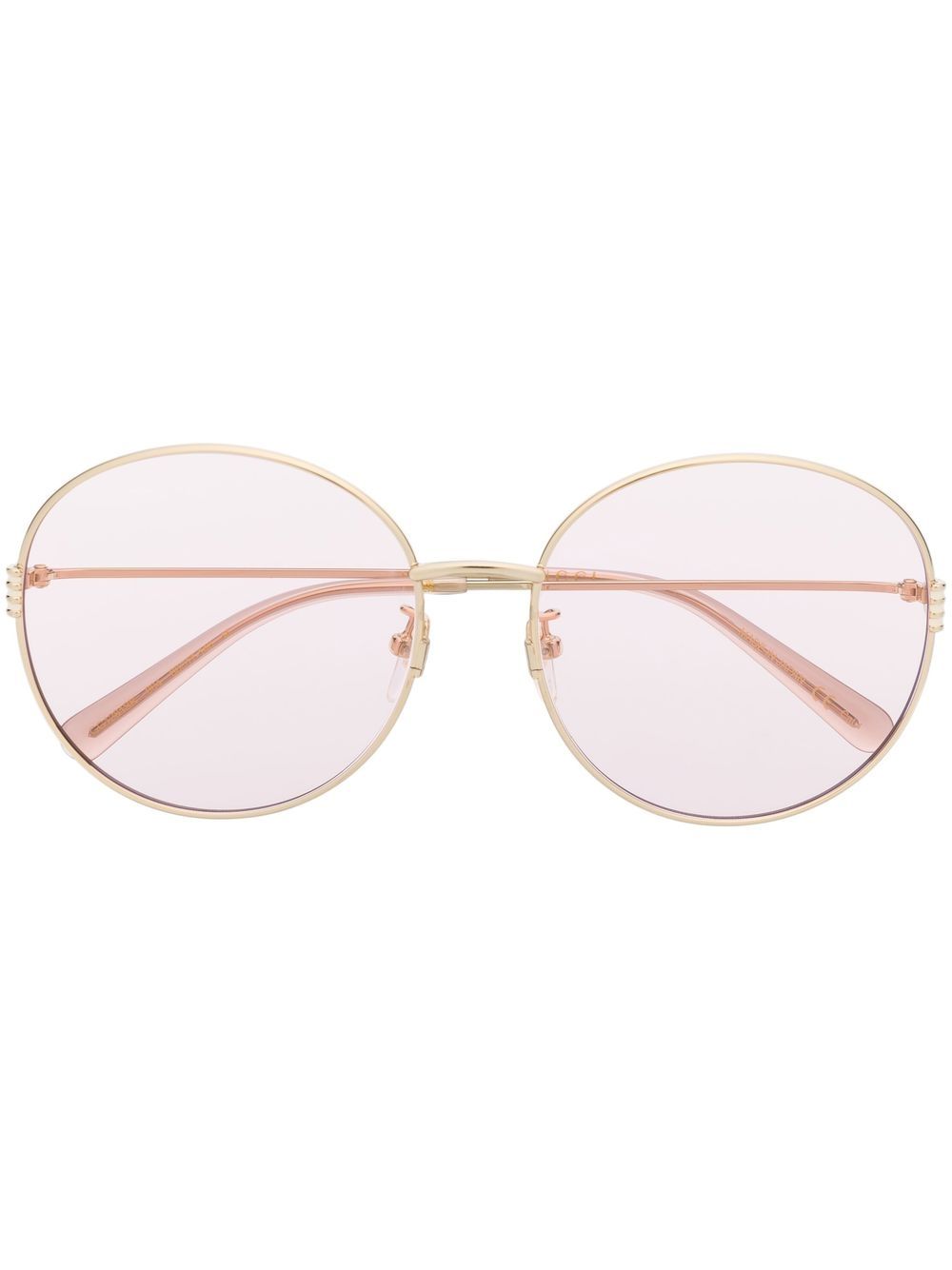 Gucci Eyewear 金属圆框太阳眼镜 - 粉色