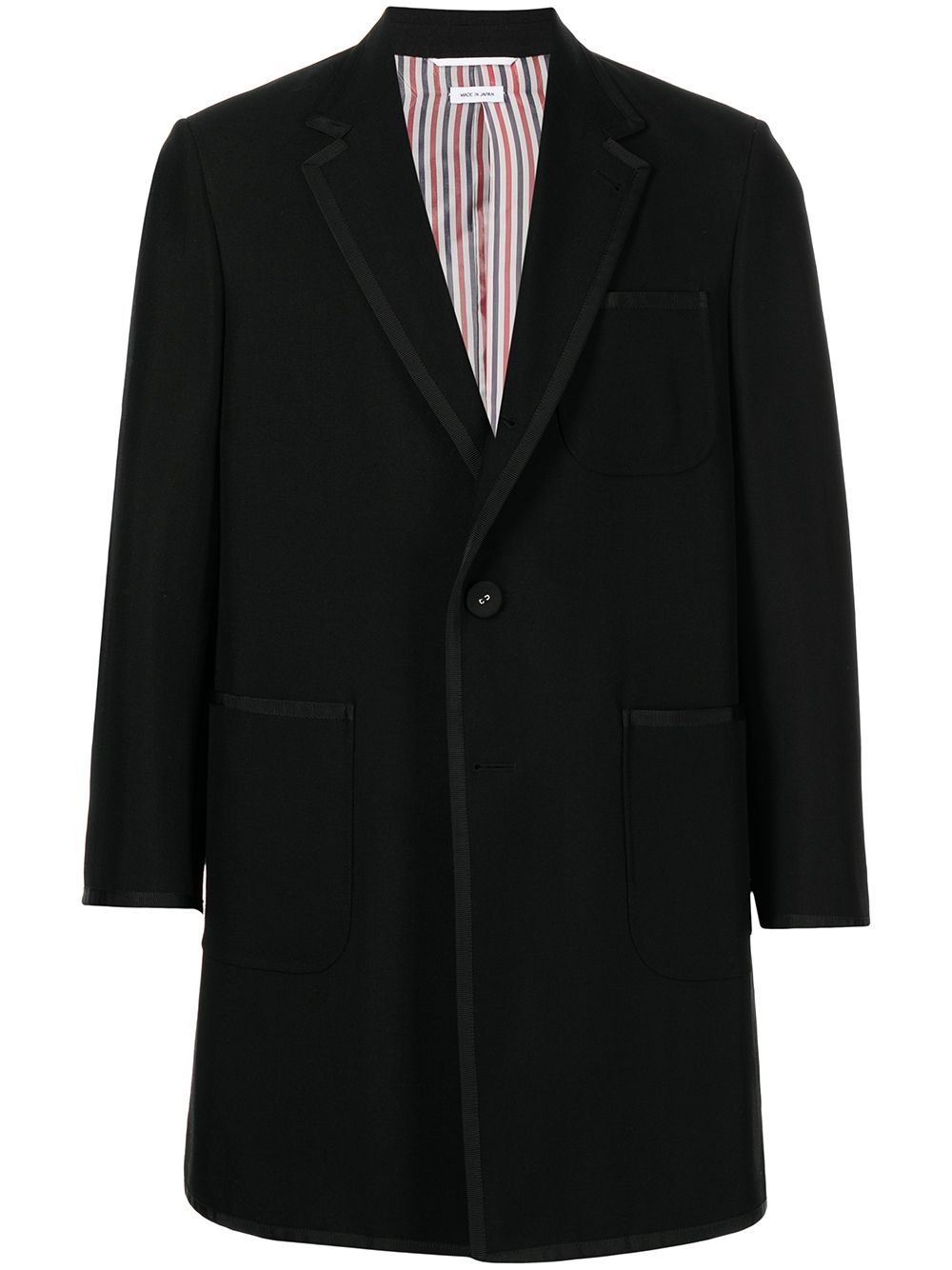 Thom Browne 单排扣羊毛外套 - 黑色