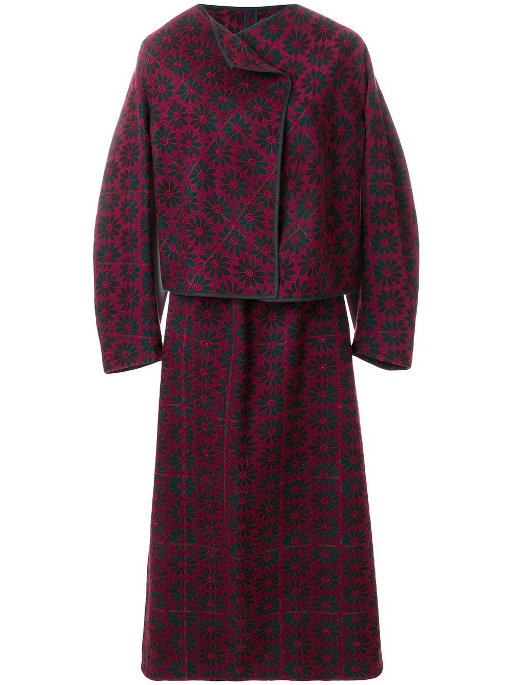 Comme Des Garçons Pre-Owned 古着锦缎半身裙套装 - 黑色