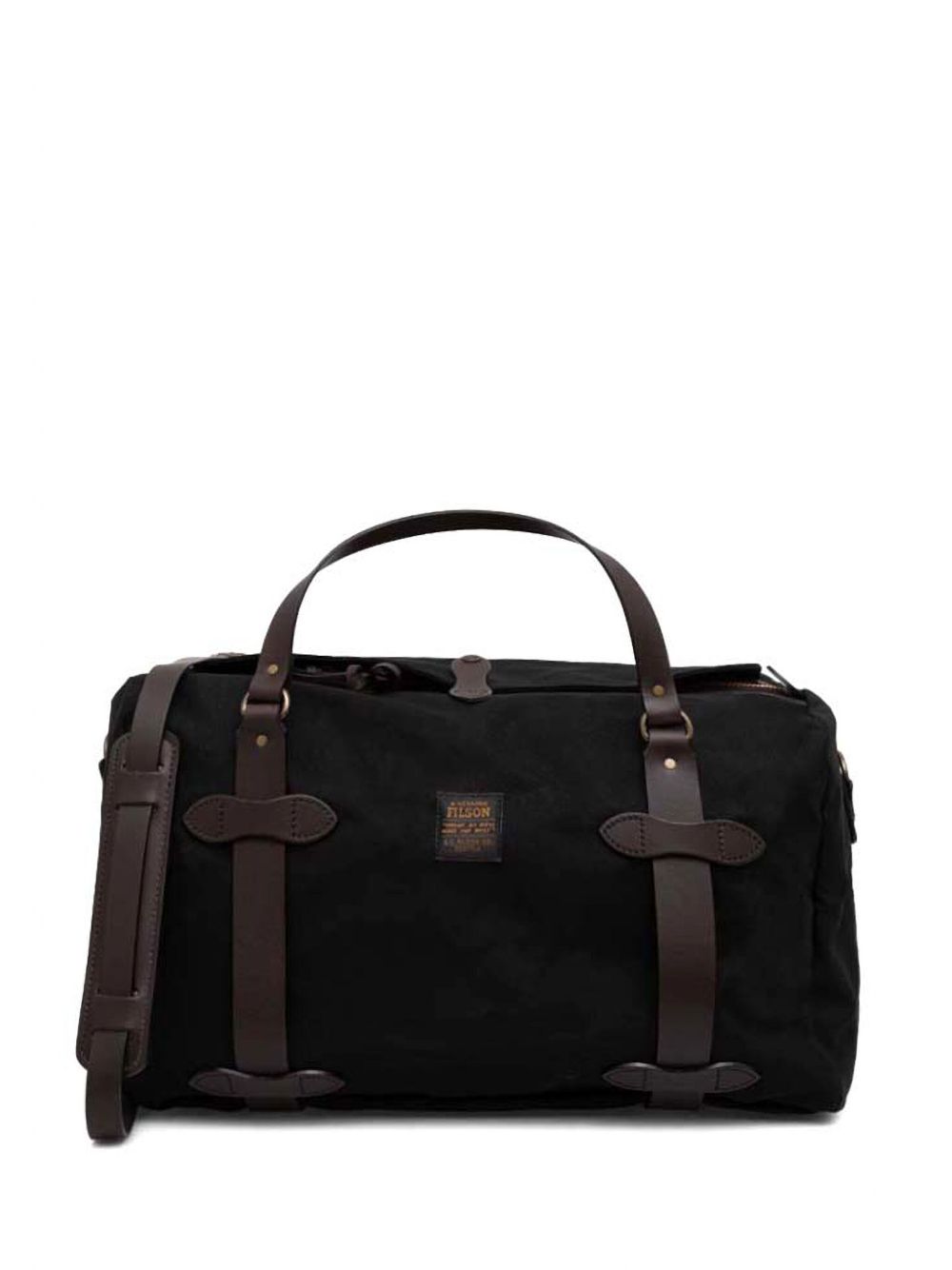 Filson 中号皮质手提旅行包 - 黑色
