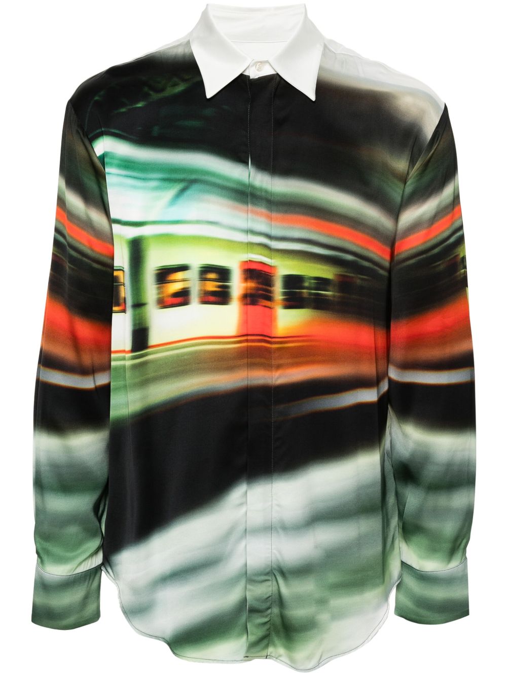 MSGM x Google Pixel Night Metro 印花衬衫 - 黑色