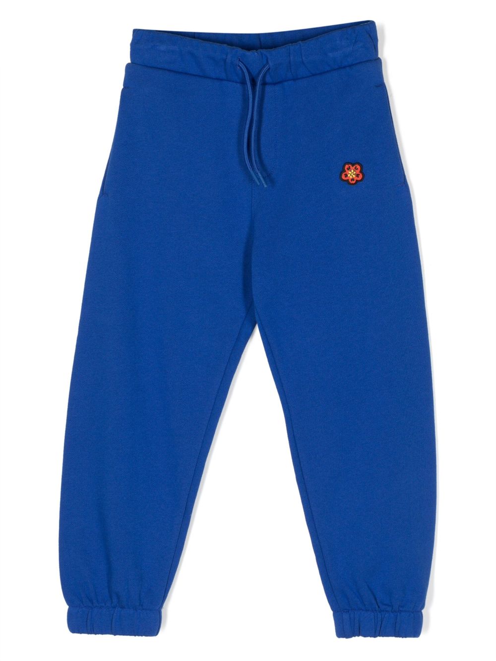 Kenzo Kids logo刺绣运动裤 - 蓝色