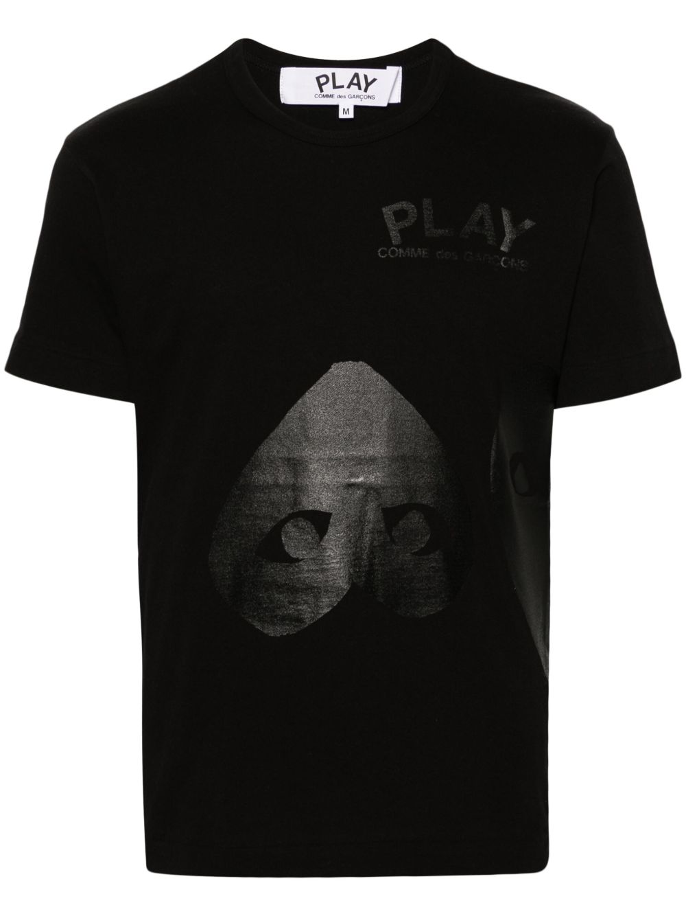 Comme Des Garçons Play logo印花棉T恤 - 黑色