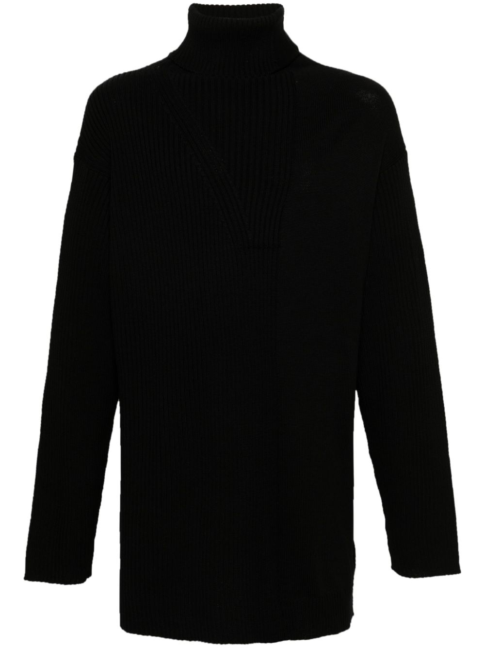 Yohji Yamamoto 罗纹针织毛衣 - 黑色