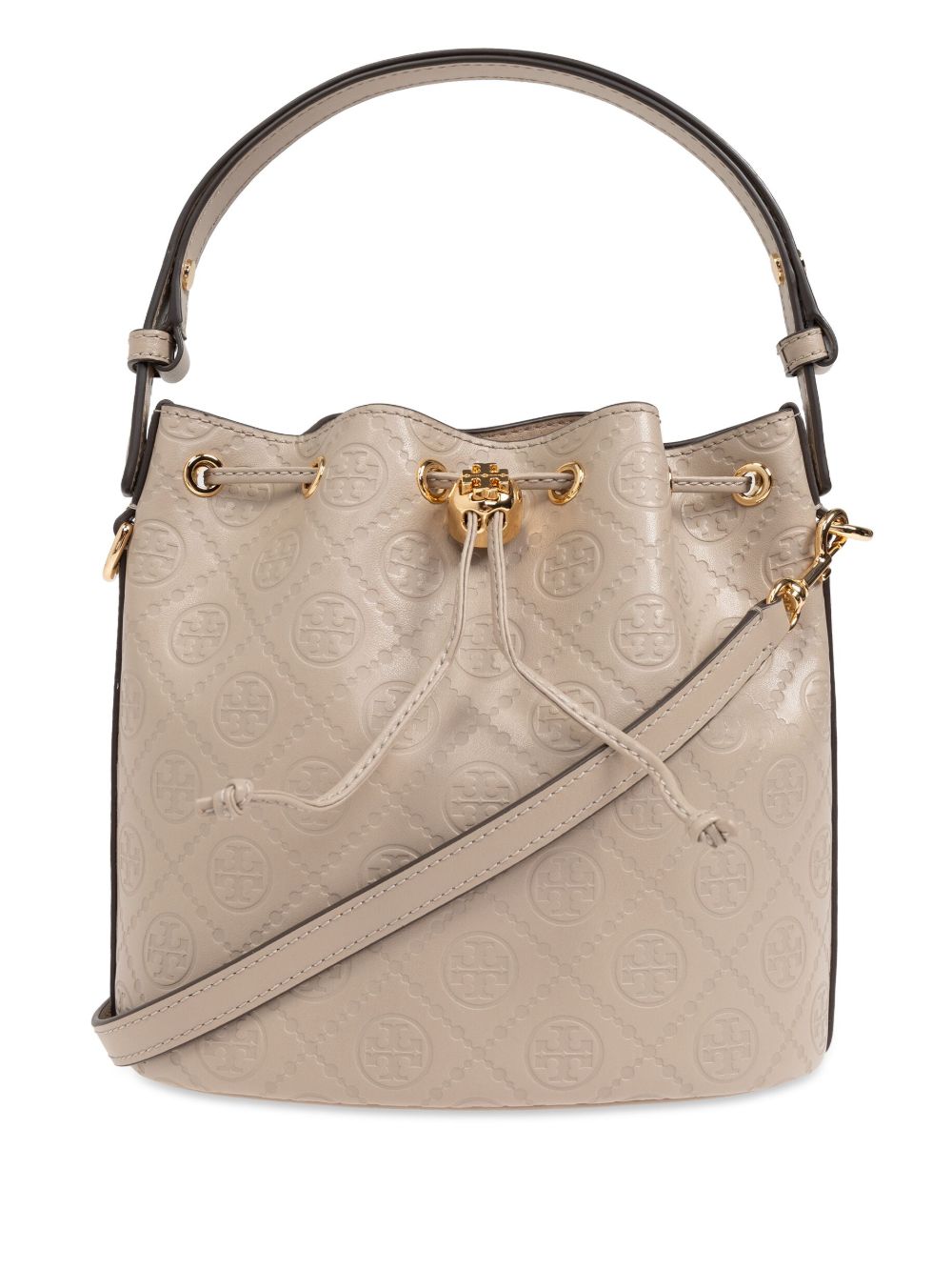 Tory Burch 大面积logo压花水桶包 - 中性色