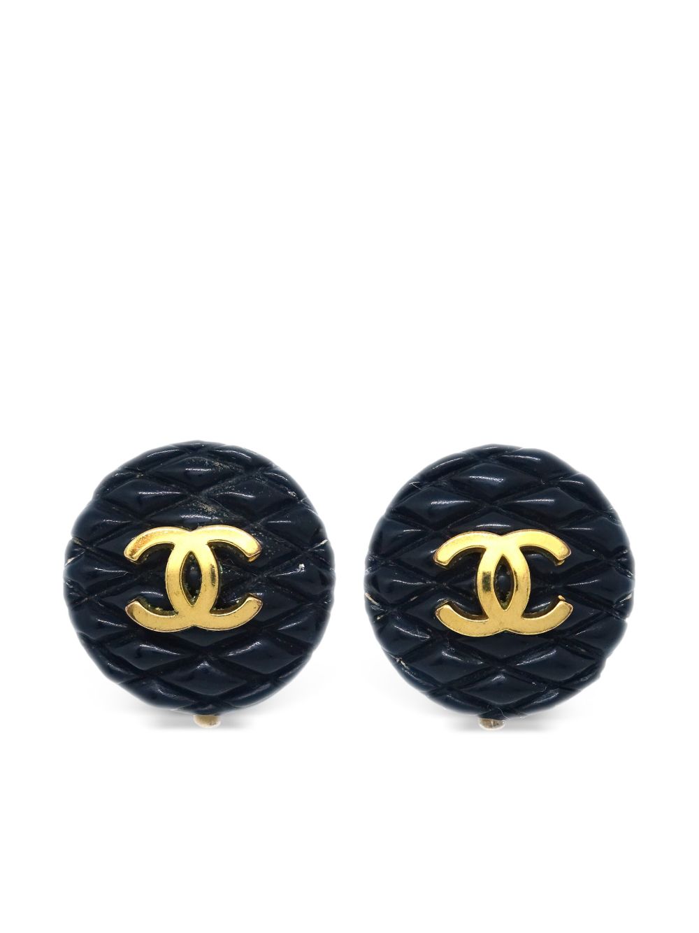 CHANEL Pre-Owned CC 纽扣夹扣式耳环（1993年典藏款） - 金色