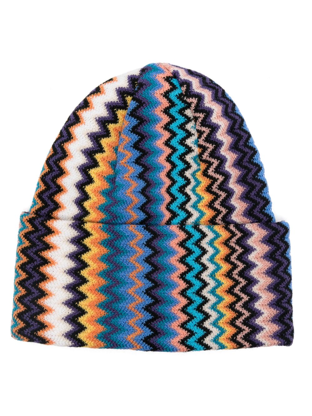 Missoni Z字形图案套头帽 - 蓝色