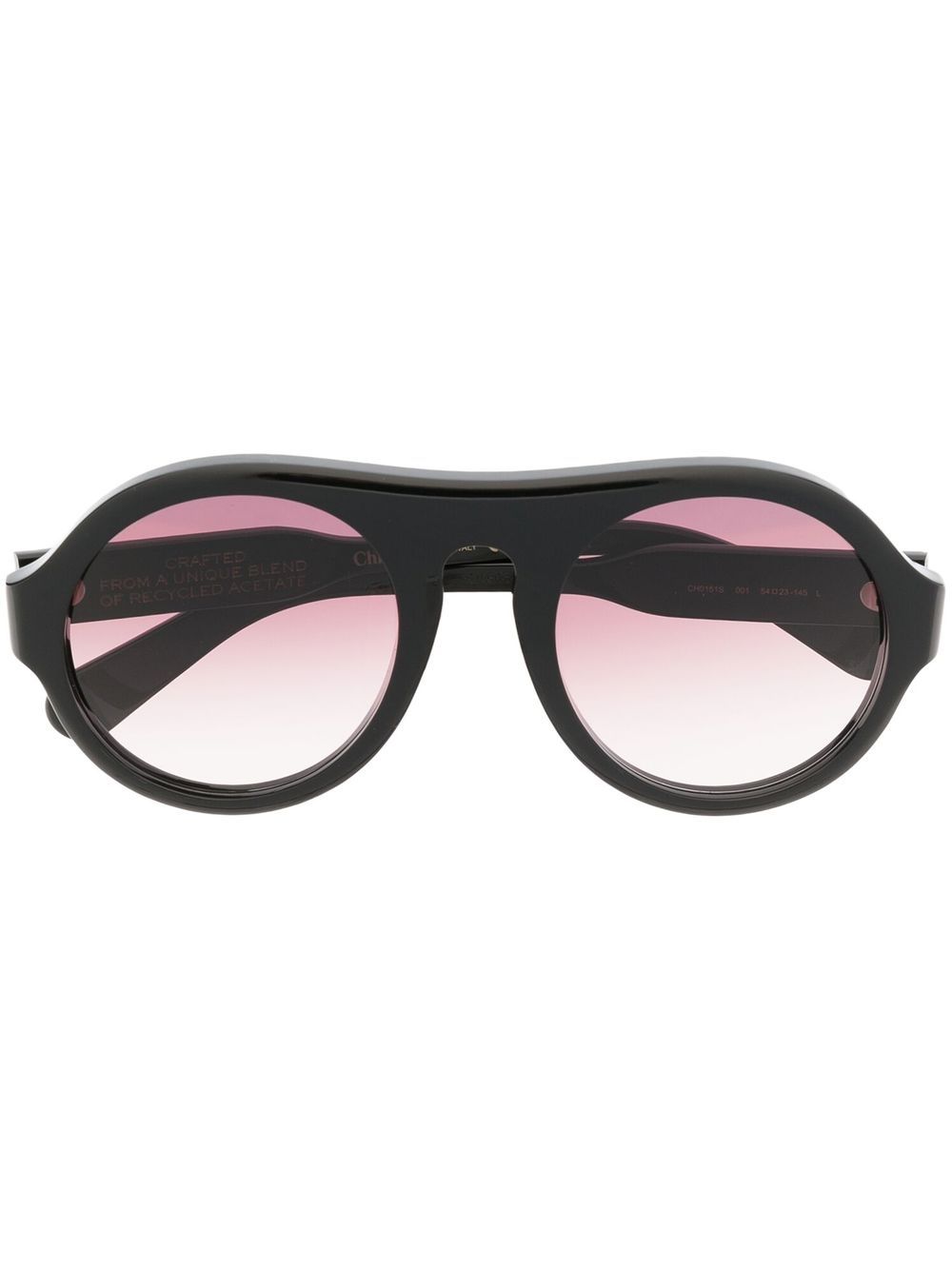 Chloé Eyewear 渐色镜片飞行员镜框太阳眼镜 - 黑色