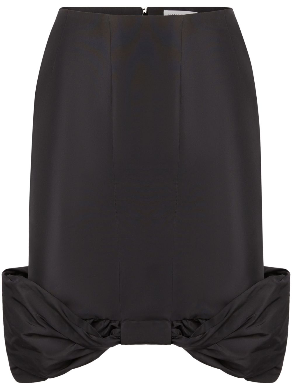 Nina Ricci 蝴蝶结细节中长半身裙 - 黑色