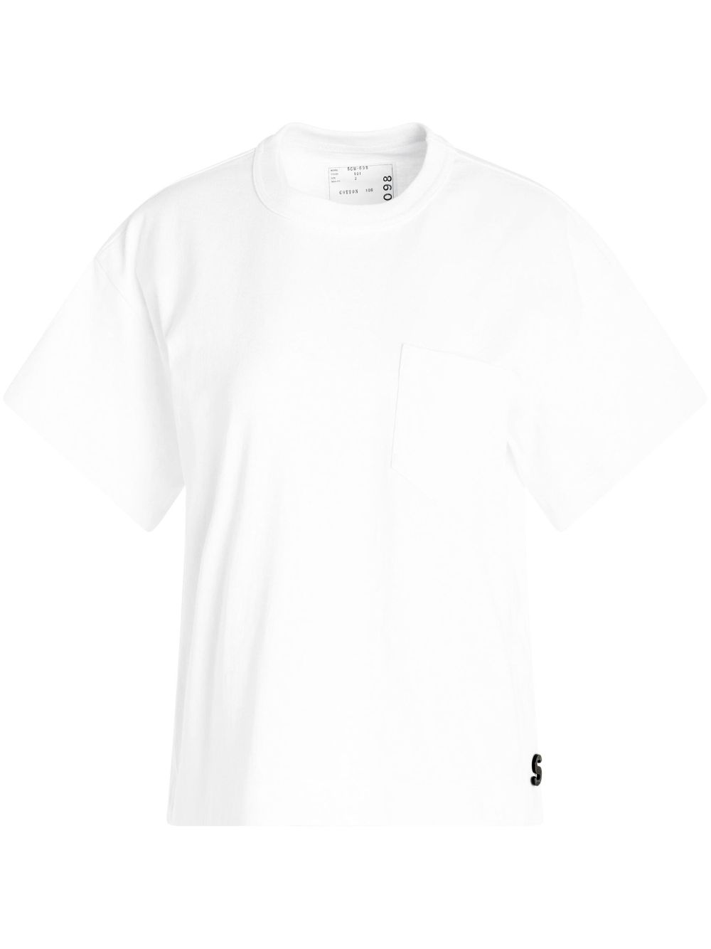 sacai logo贴花T恤 - 白色