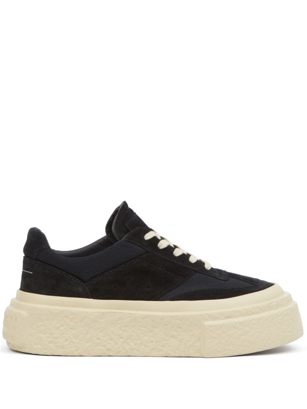 MM6 Maison Margiela 皮质运动鞋 - 黑色