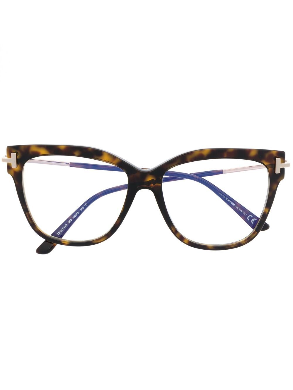 TOM FORD Eyewear FT5704B 方形镜框眼镜 - 褐色