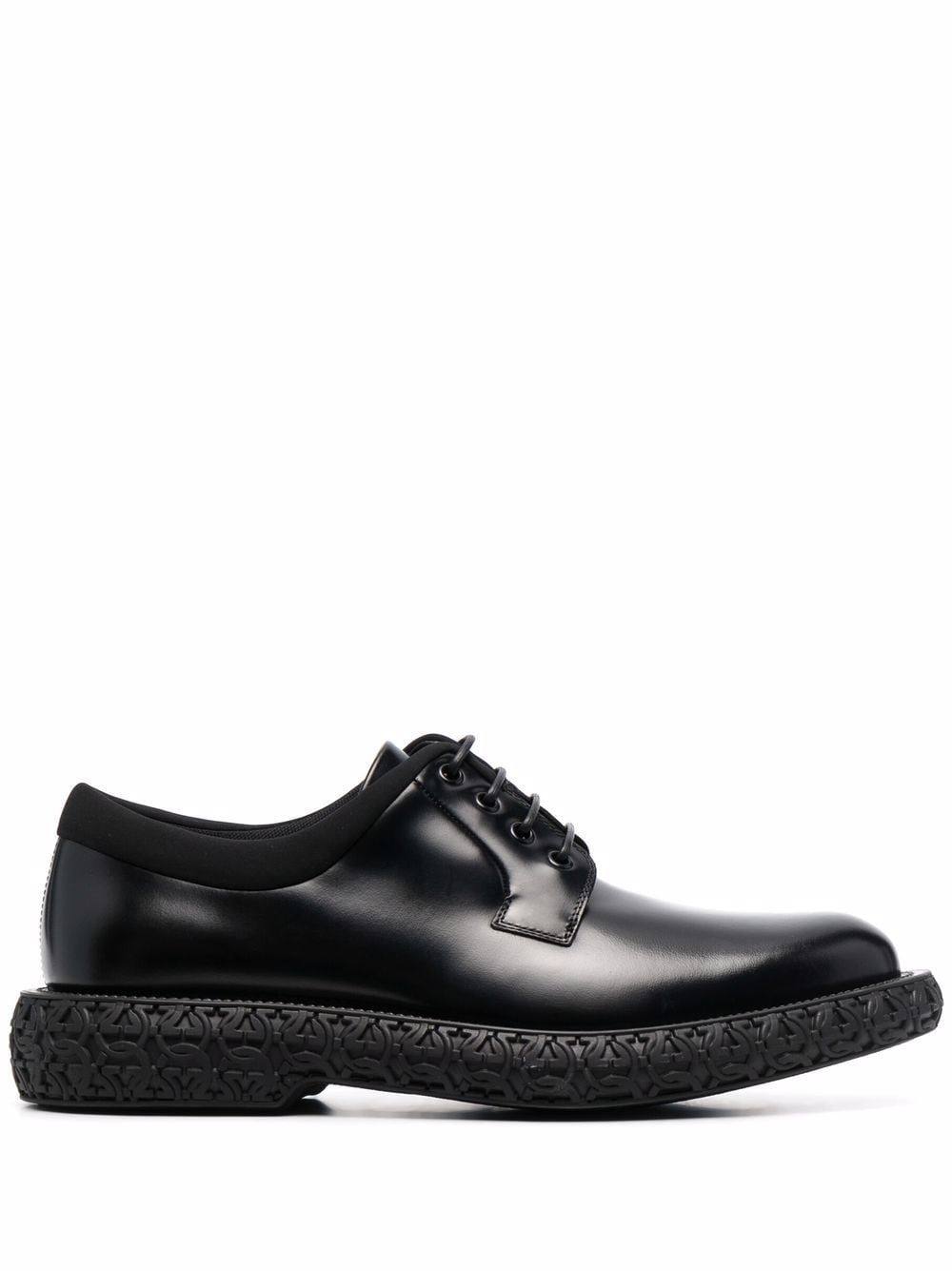 Ferragamo Mark 皮质德比鞋 - 黑色