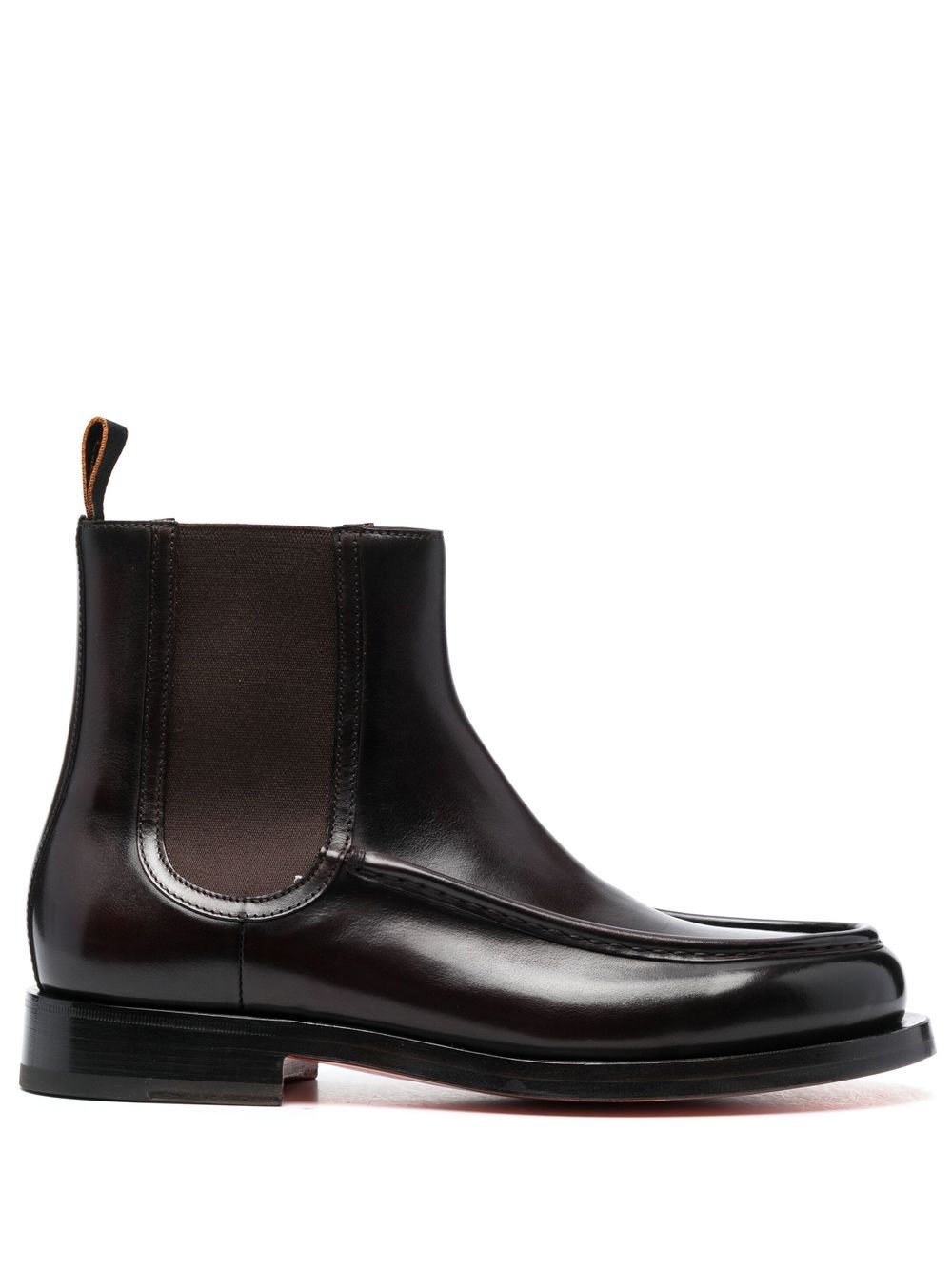 Santoni 皮质切尔西靴 - 红色