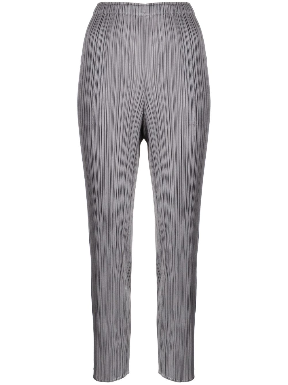 Pleats Please Issey Miyake 细褶修身长裤 - 灰色