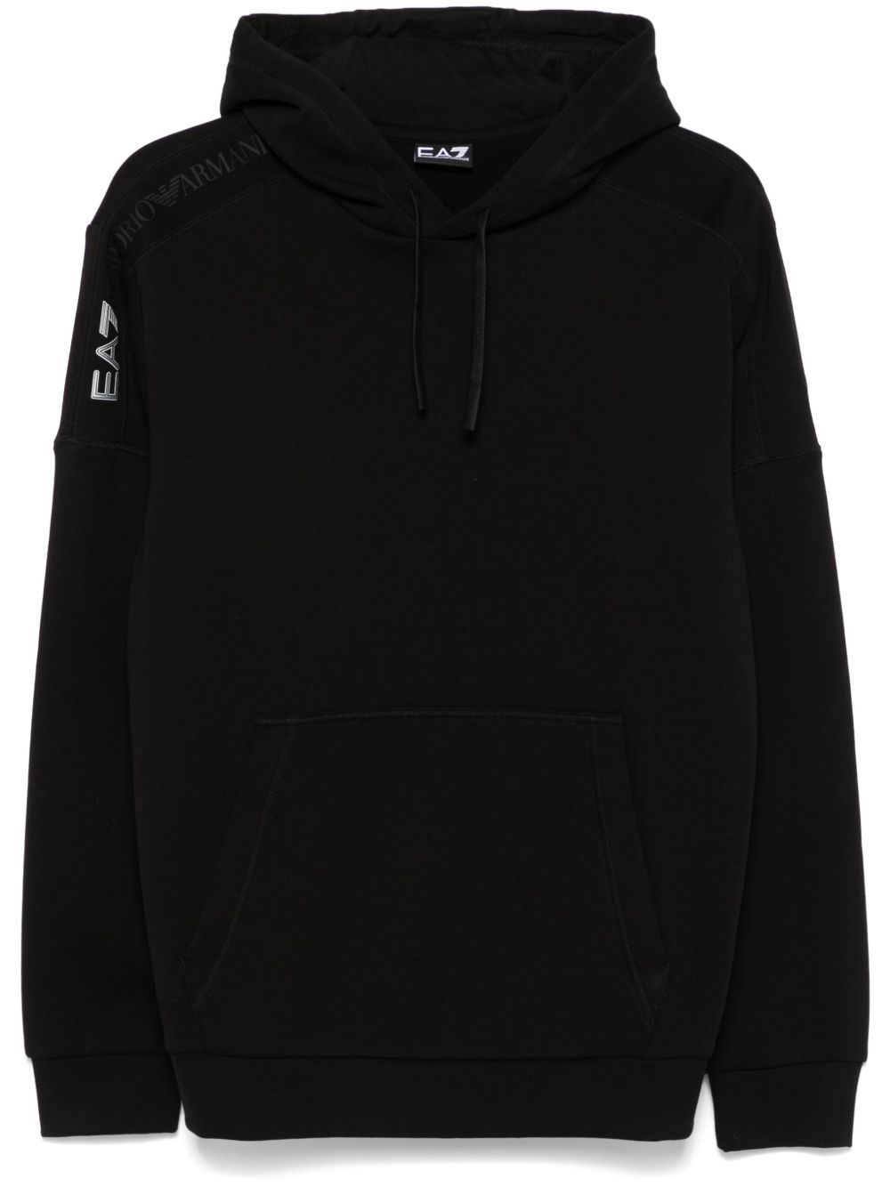 Ea7 Emporio Armani 橡胶logo连帽衫 - 黑色