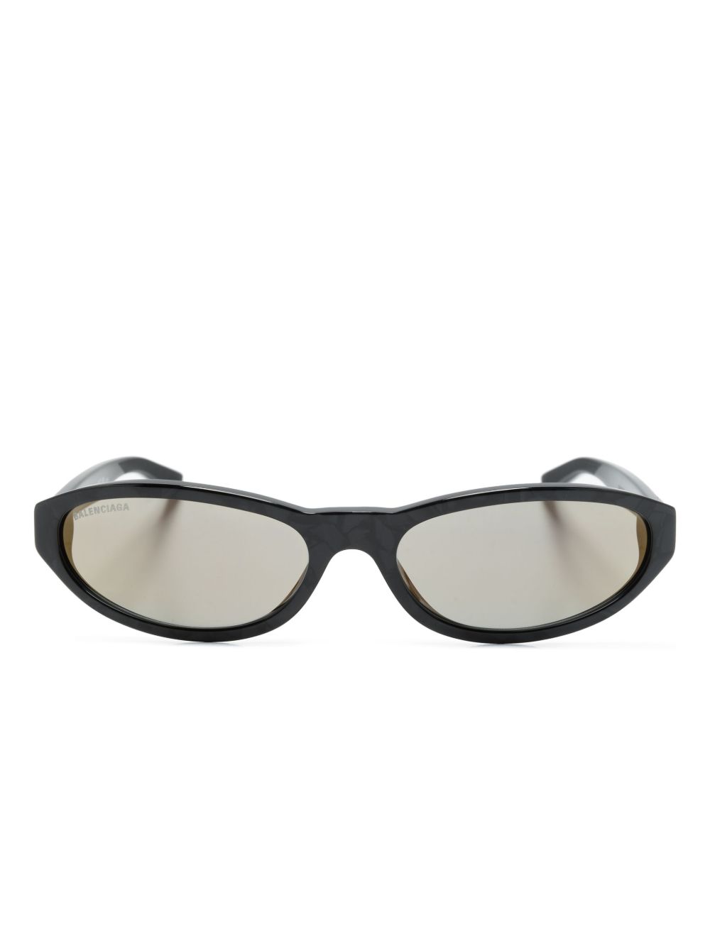 Balenciaga Eyewear 椭圆形框太阳眼镜 - 黑色