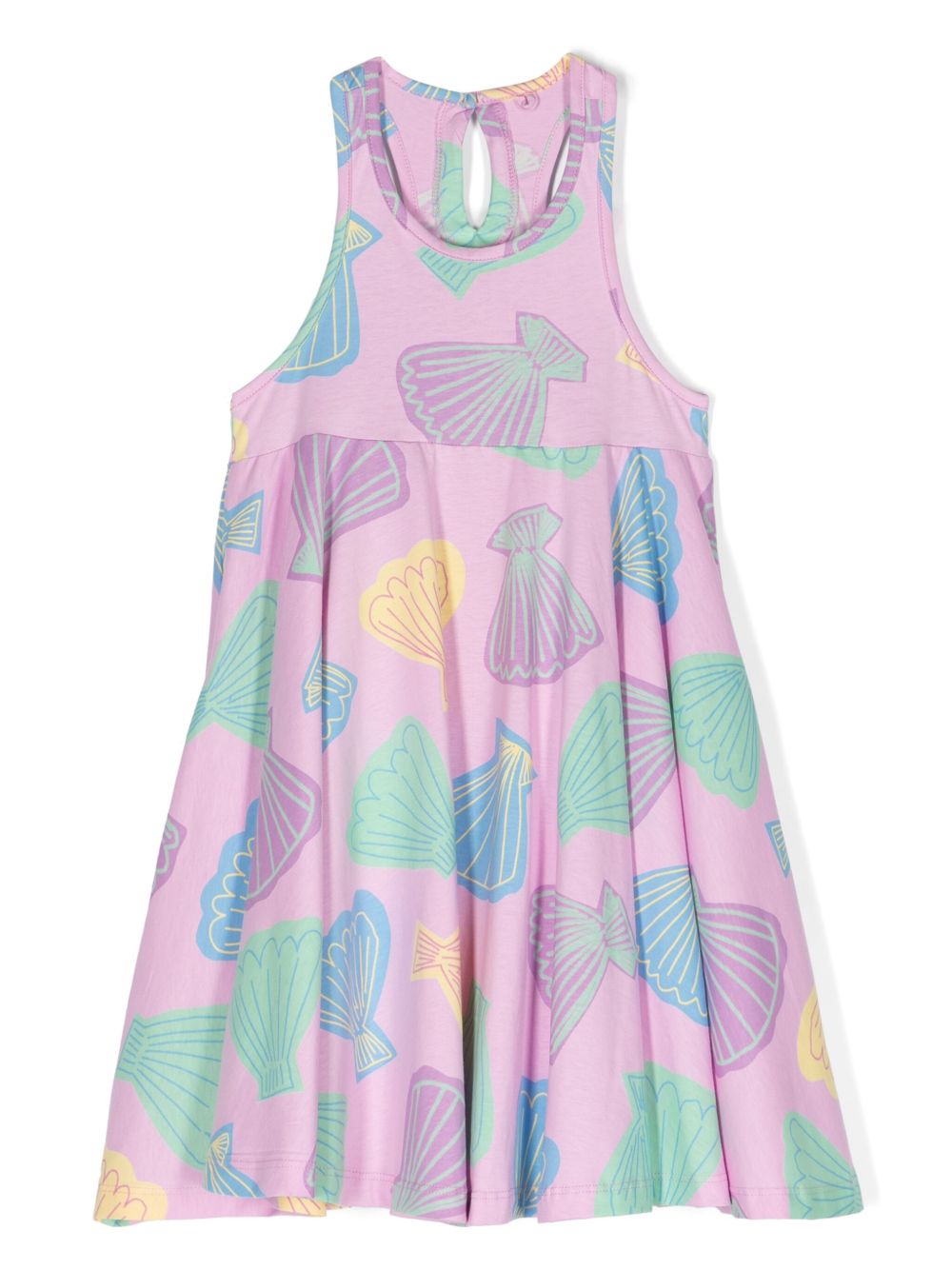 Stella McCartney Kids 贝壳印花平纹针织连衣裙 - 粉色