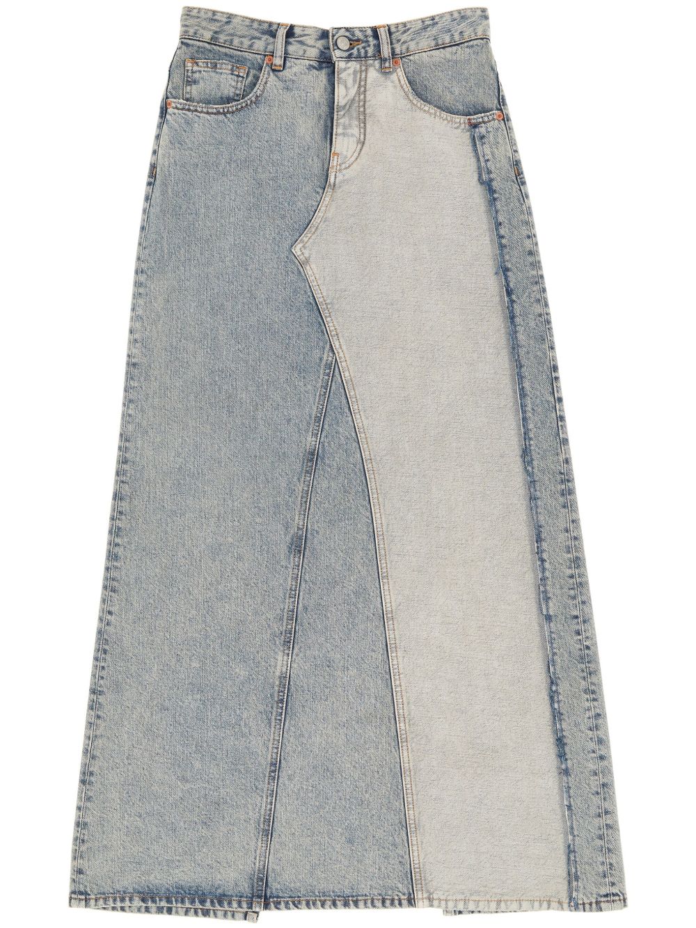 MM6 Maison Margiela 开衩超长牛仔半身裙 - 蓝色
