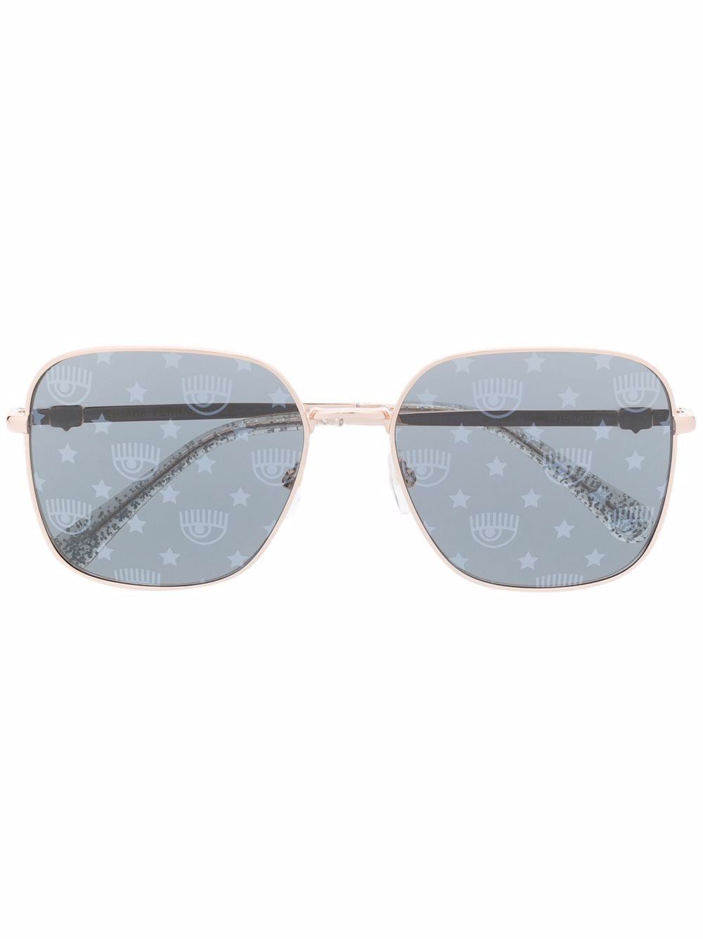 Chiara Ferragni 经典logo方框太阳眼镜 - 金色