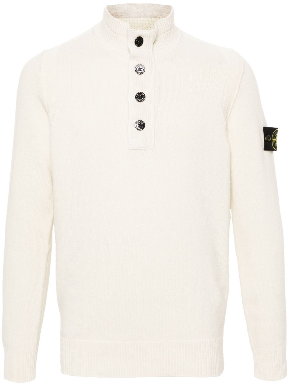 Stone Island 罗盘徽章毛衣 - 白色