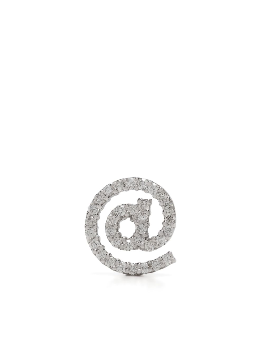 Delfina Delettrez 18K白金 Snail 钻石耳钉 - 银色