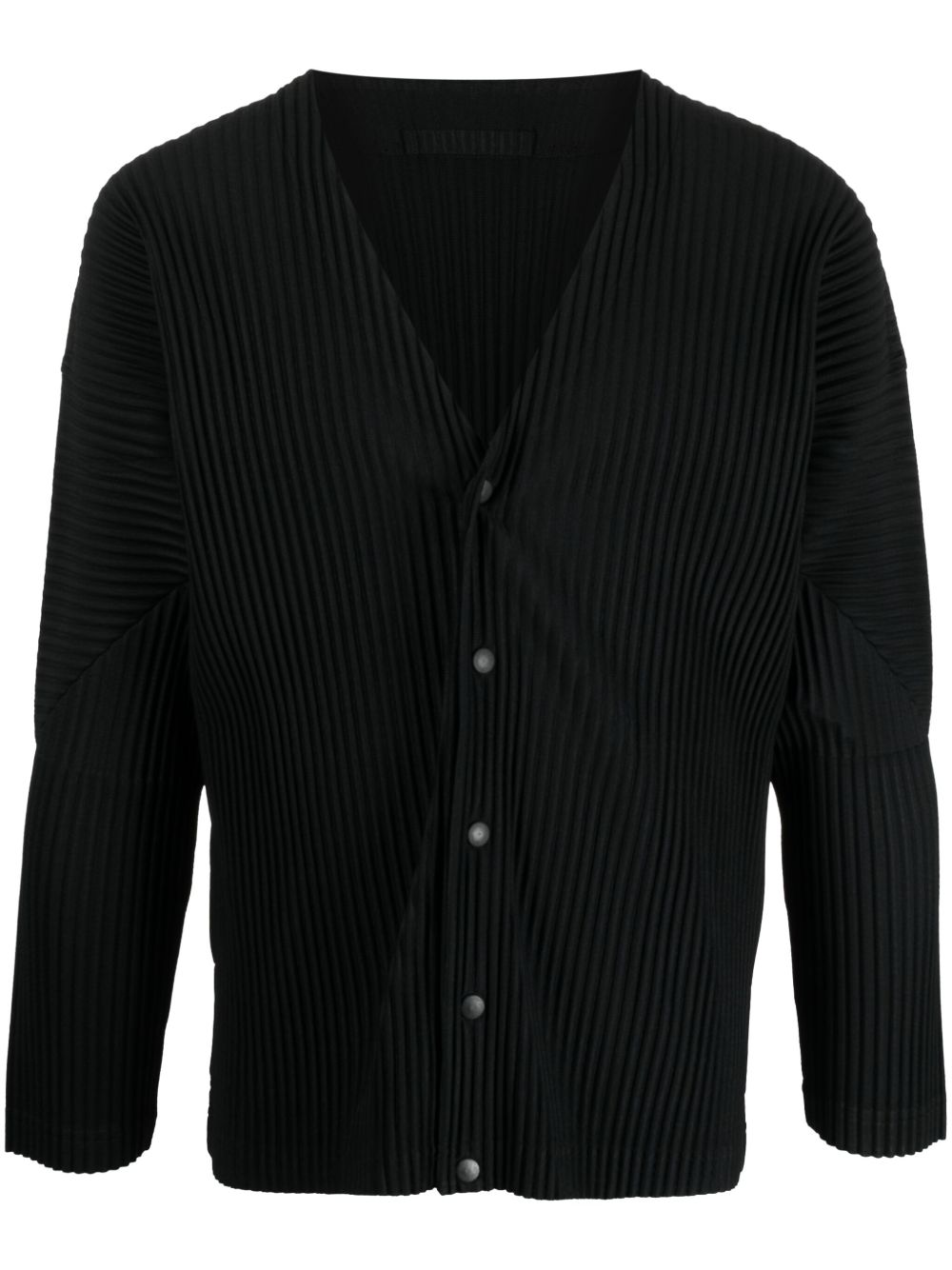 Homme Plissé Issey Miyake 罗纹单排扣西装夹克 - 黑色