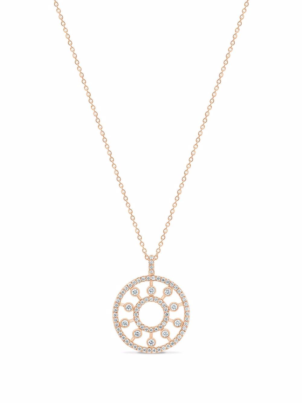 De Beers Jewellers Dewdrop 18K玫瑰金钻石徽章项链 - 粉色