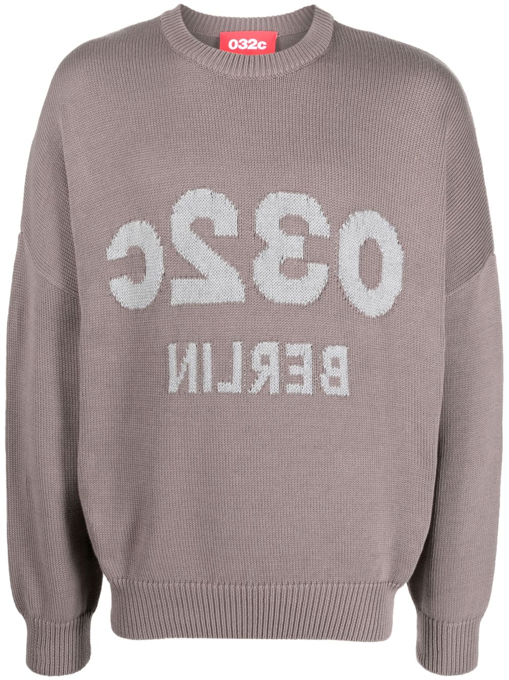 032c Selfie 提花logo棉毛衣 - 灰色