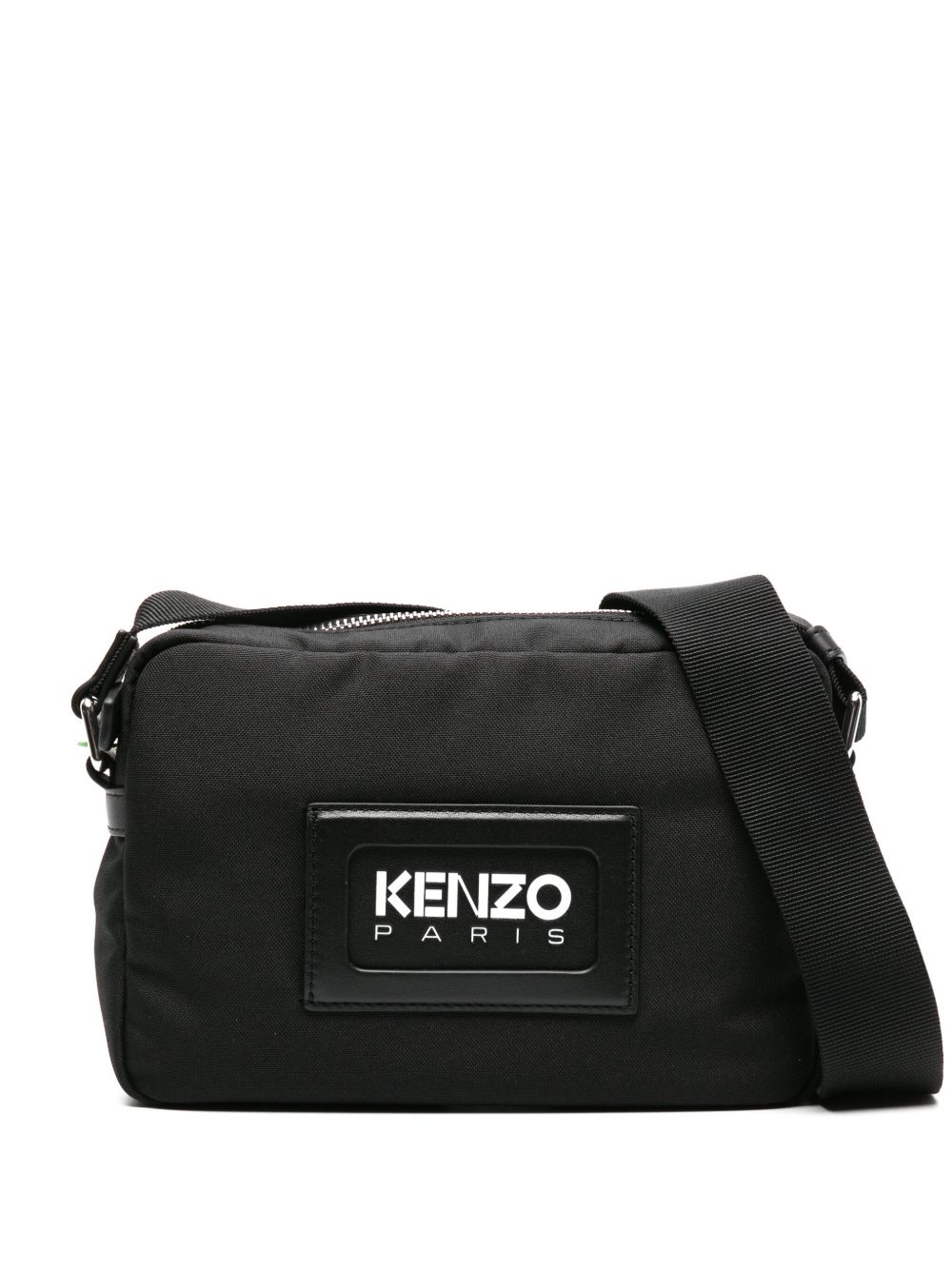 Kenzo logo压纹邮差包 - 黑色