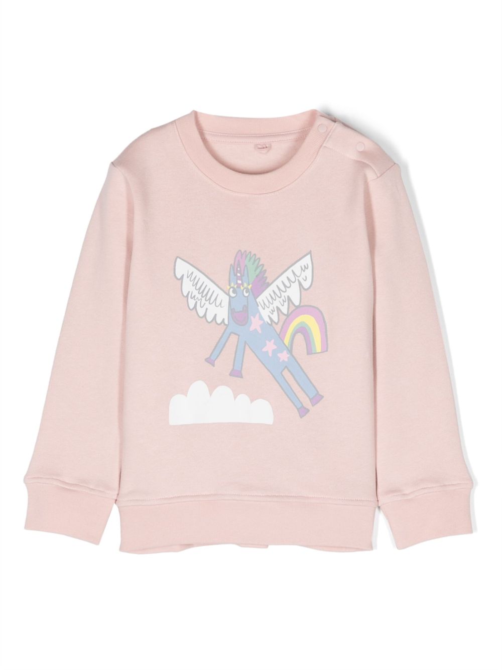 Stella McCartney Kids 独角兽印花棉卫衣 - 粉色