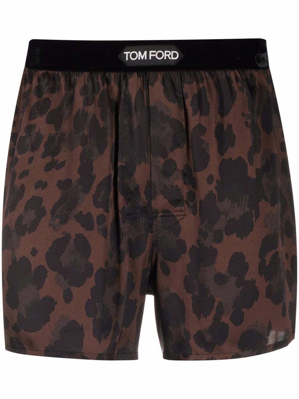 TOM FORD 豹纹四角裤 - 褐色