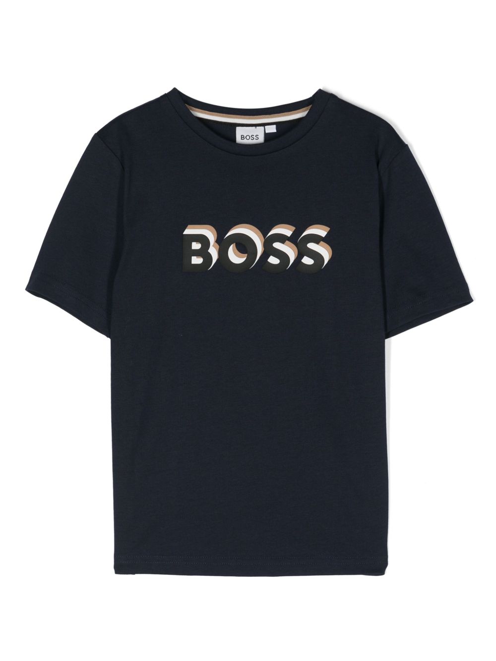 BOSS Kidswear 橡胶logo棉T恤 - 蓝色