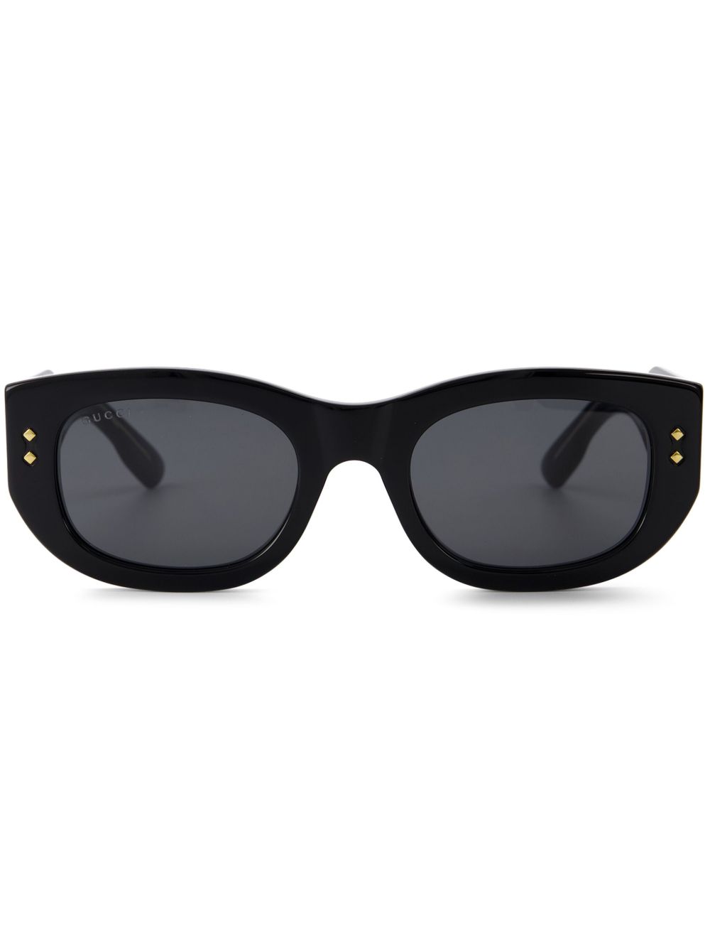 Gucci Eyewear 有色镜片长方形镜框太阳眼镜 - 黑色