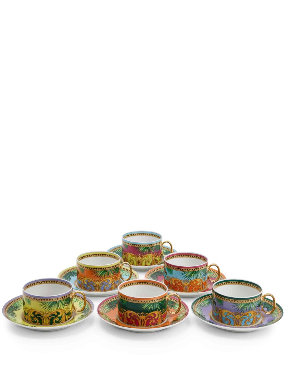 Versace Jungle Animalier 茶杯（六件装） - 紫色