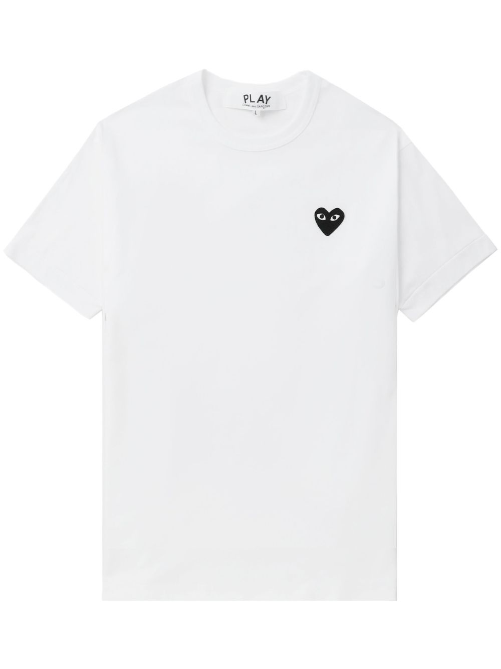 Comme Des Garçons Play logo贴花棉T恤 - 白色
