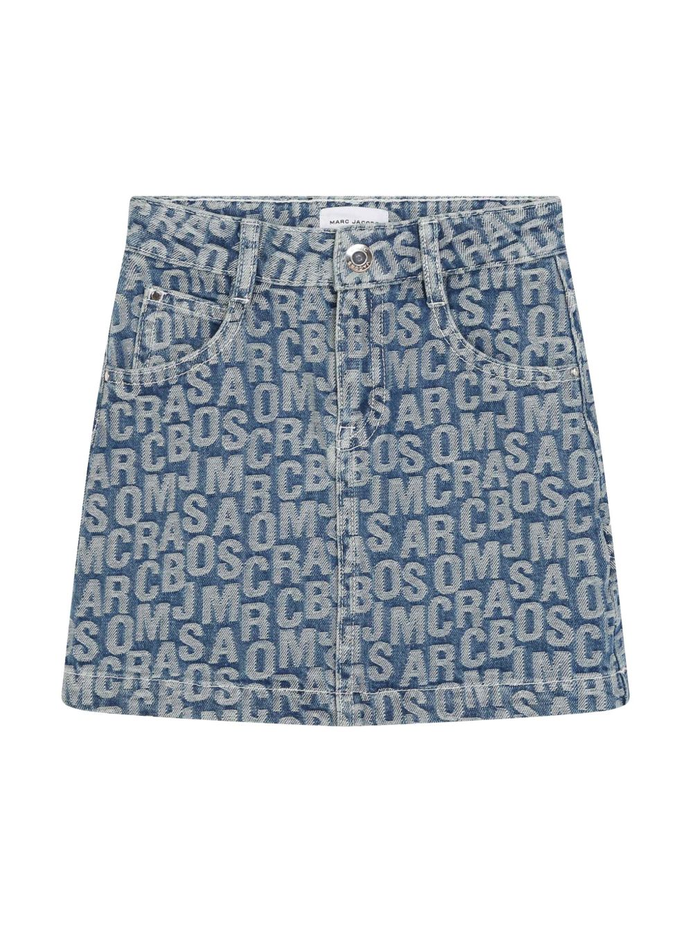 Marc Jacobs Kids logo提花牛仔衬衫 - 蓝色