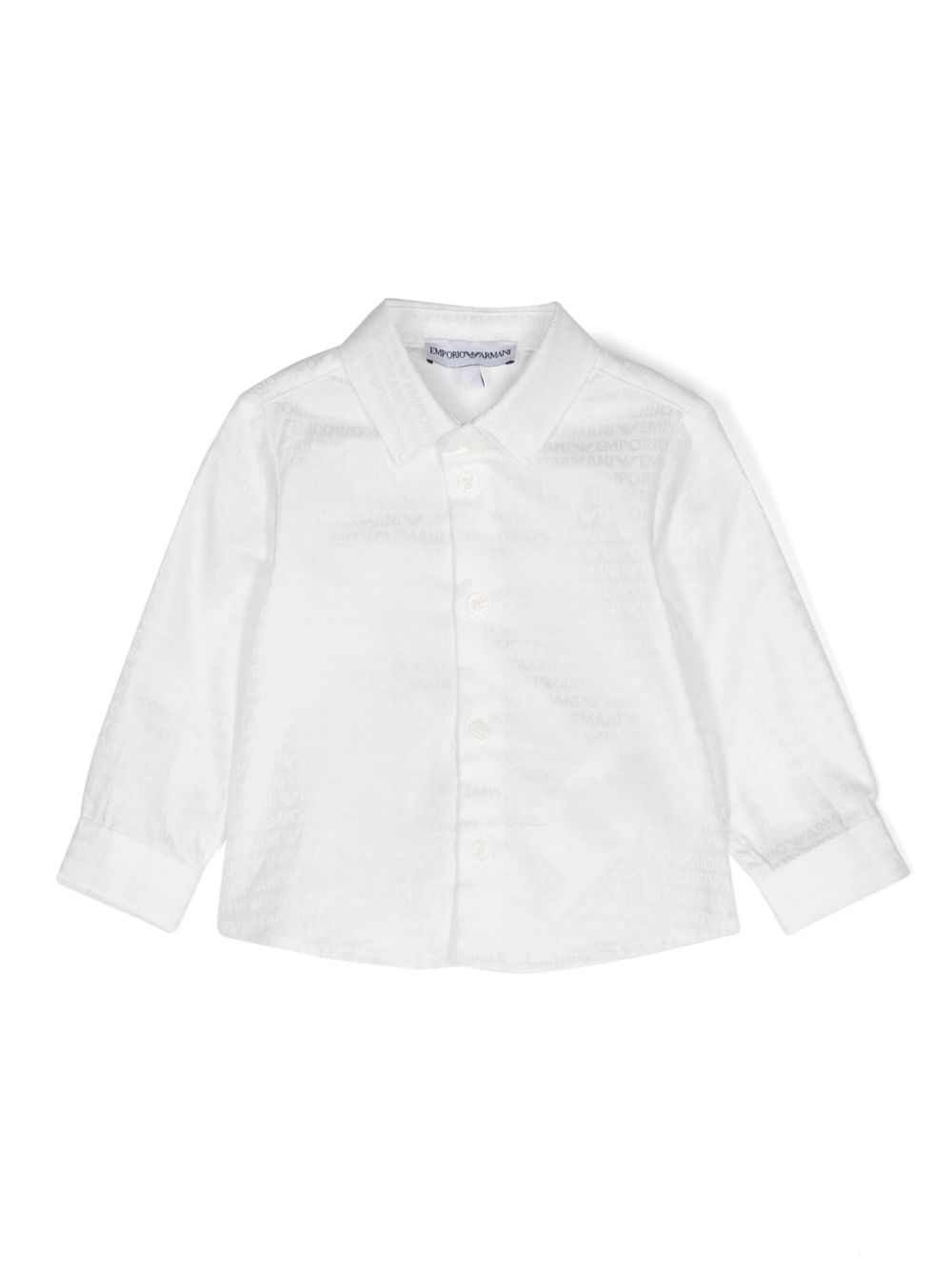 Emporio Armani Kids logo提花衬衫 - 白色