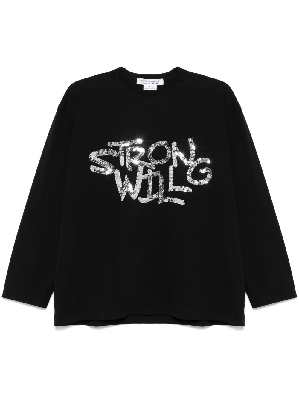 Comme Des Garçons Comme Des Garçons 亮片缀饰T恤 - 黑色