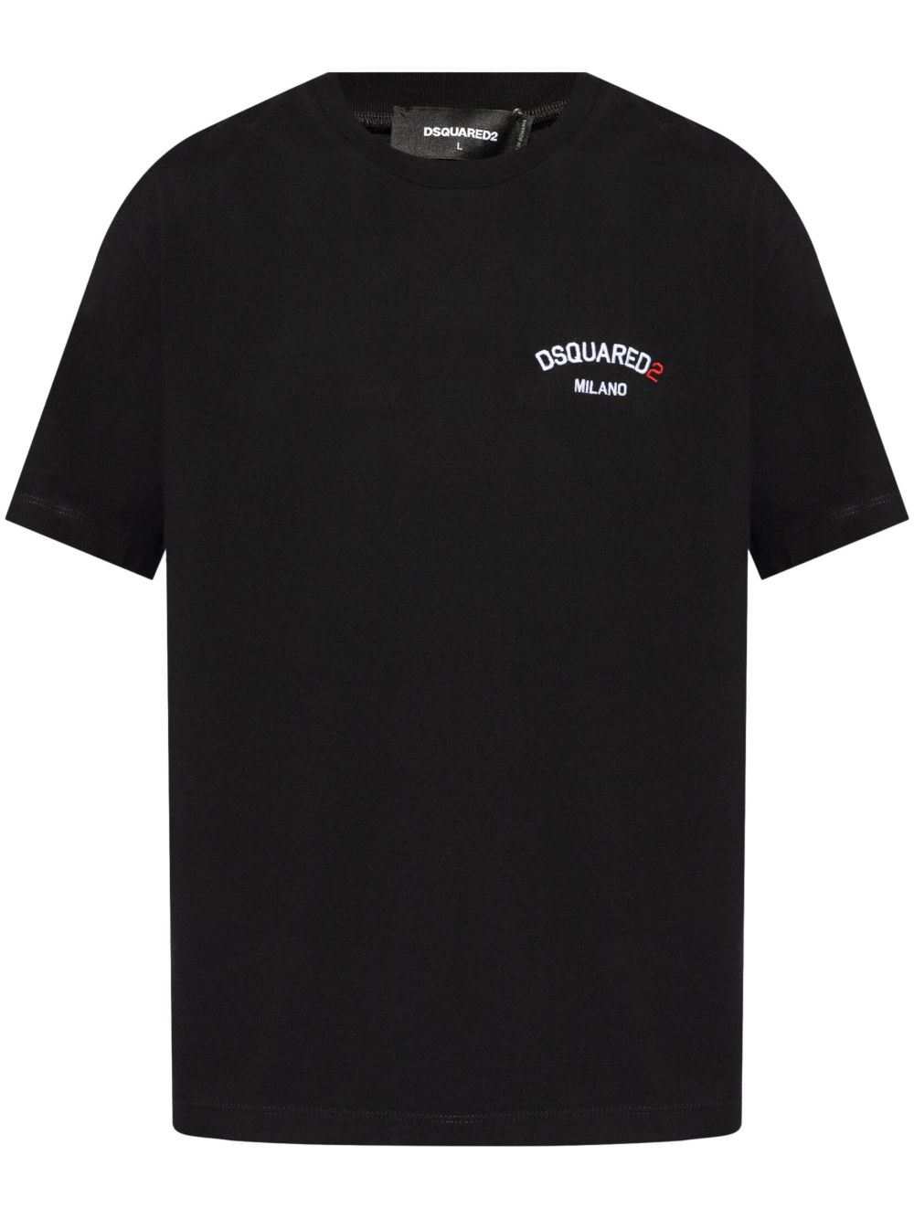 DSQUARED2 logo刺绣棉T恤 - 黑色