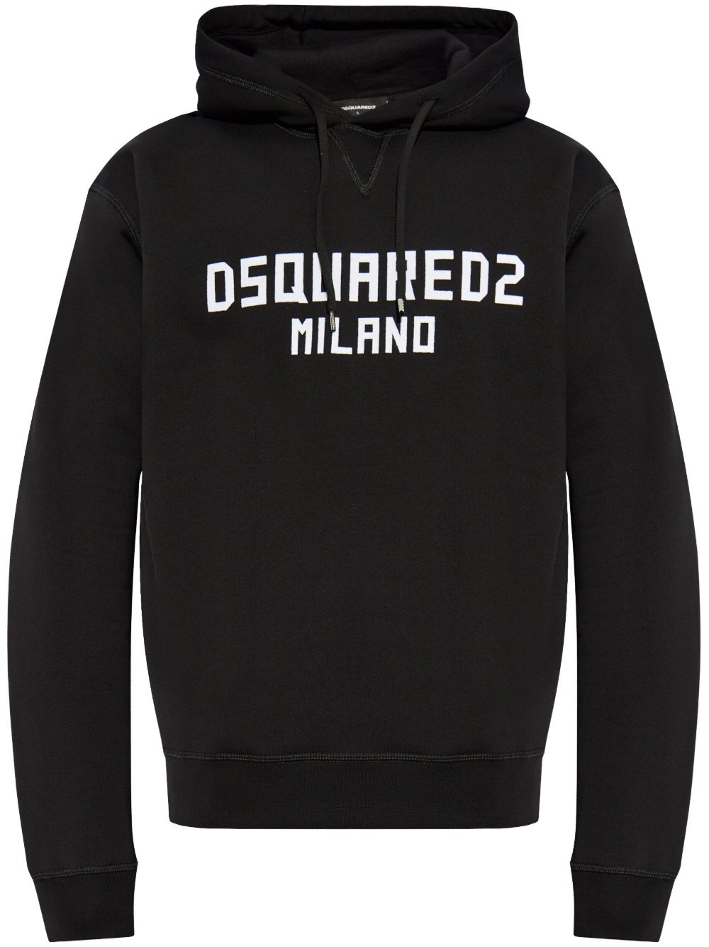 DSQUARED2 logo印花连帽衫 - 黑色