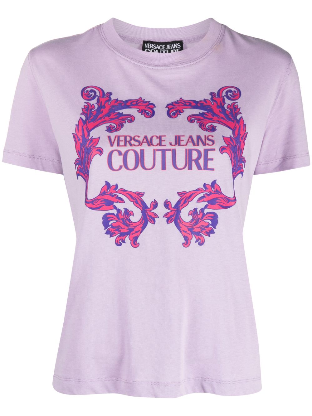 Versace Jeans Couture logo印花棉T恤 - 紫色