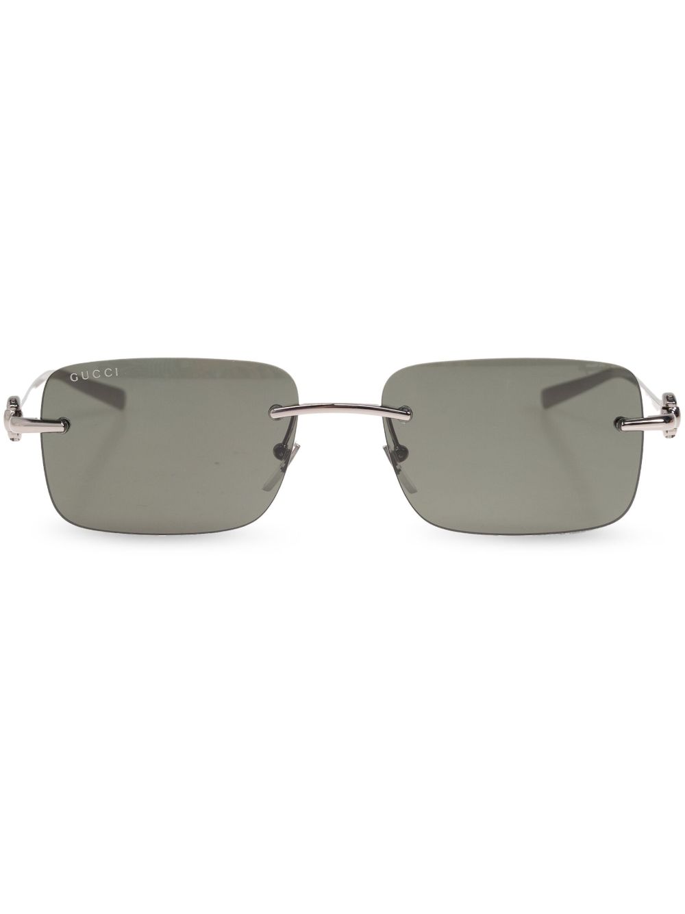 Gucci Eyewear 长方形框太阳眼镜 - 银色