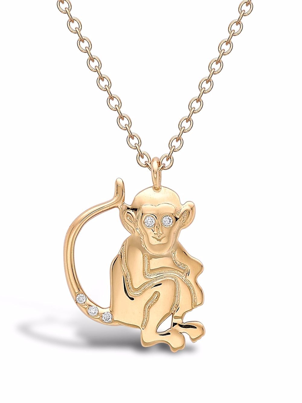 Pragnell Zodiac Monkey 18K黄金钻石吊坠 - 金色