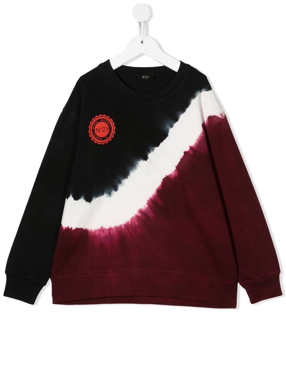 Nº21 Kids logo扎染印花卫衣 - 红色