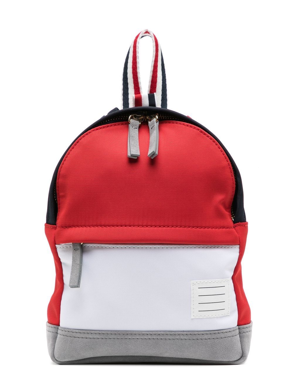 Thom Browne Kids 拼色双肩包 - 红色